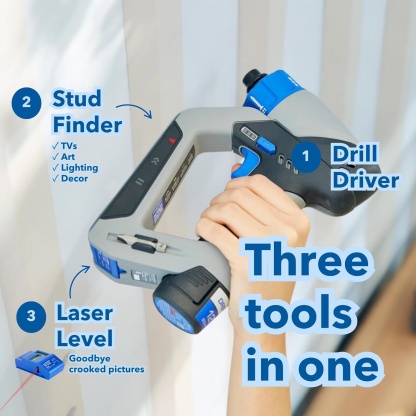 Multi-Function 12V Drill/Driver – Stud Finder, Laser Level, Bubble Level & Rotary Kit Included