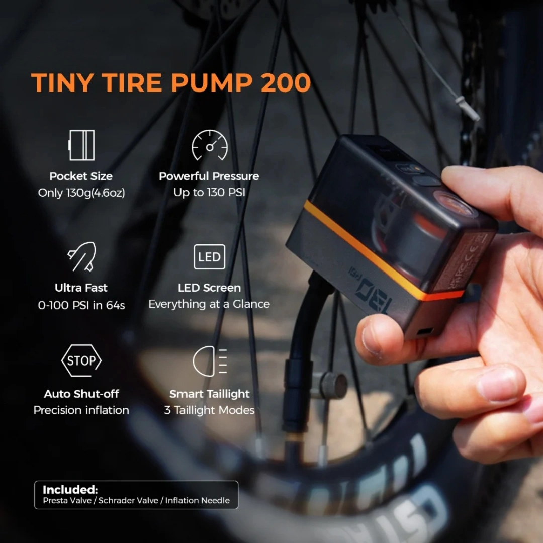 Mini Electric Tire Pump with Digital Gauge & LED Light