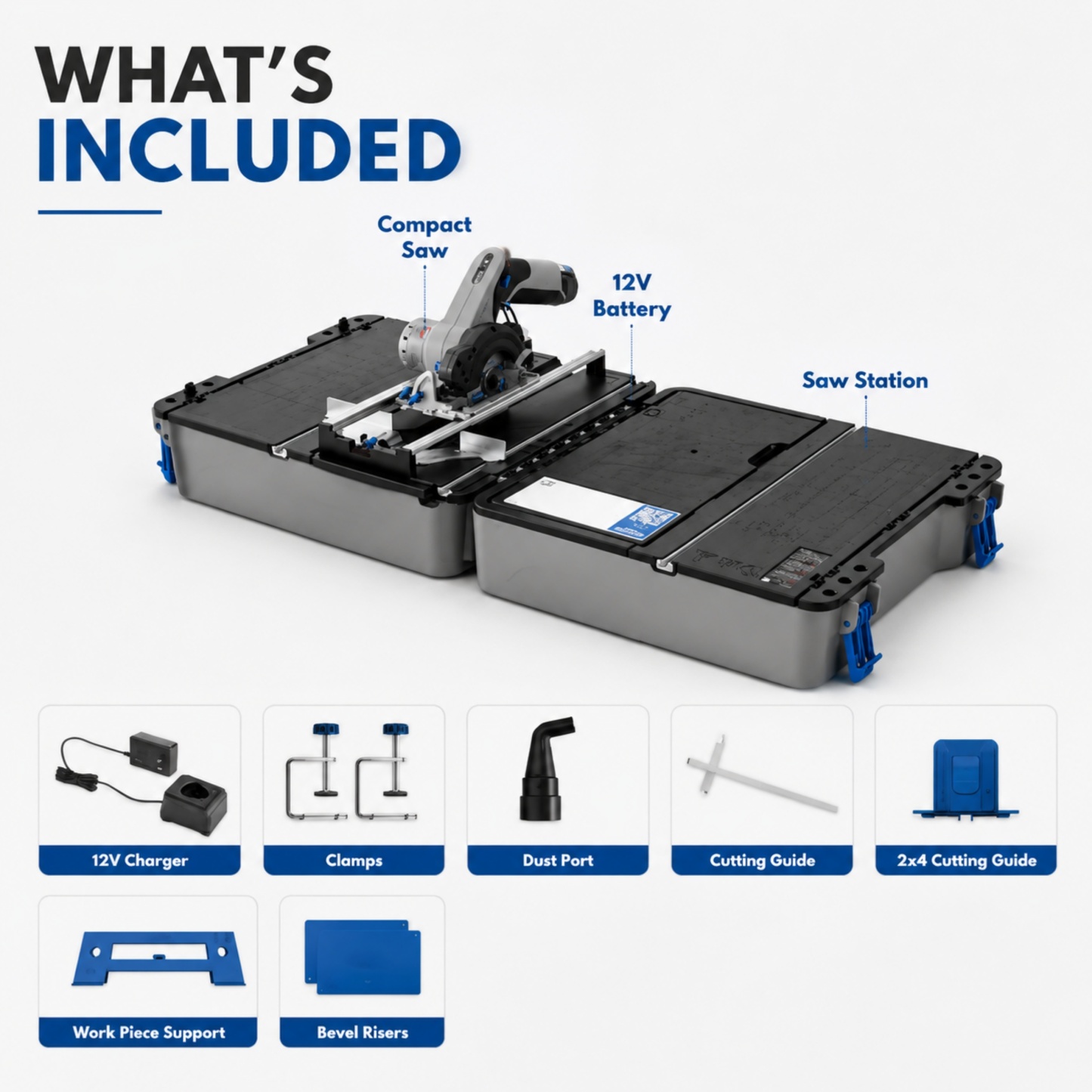 Portable Cutting Workstation – 4-in-1 Saw Station with 12V Brushless Circular Saw