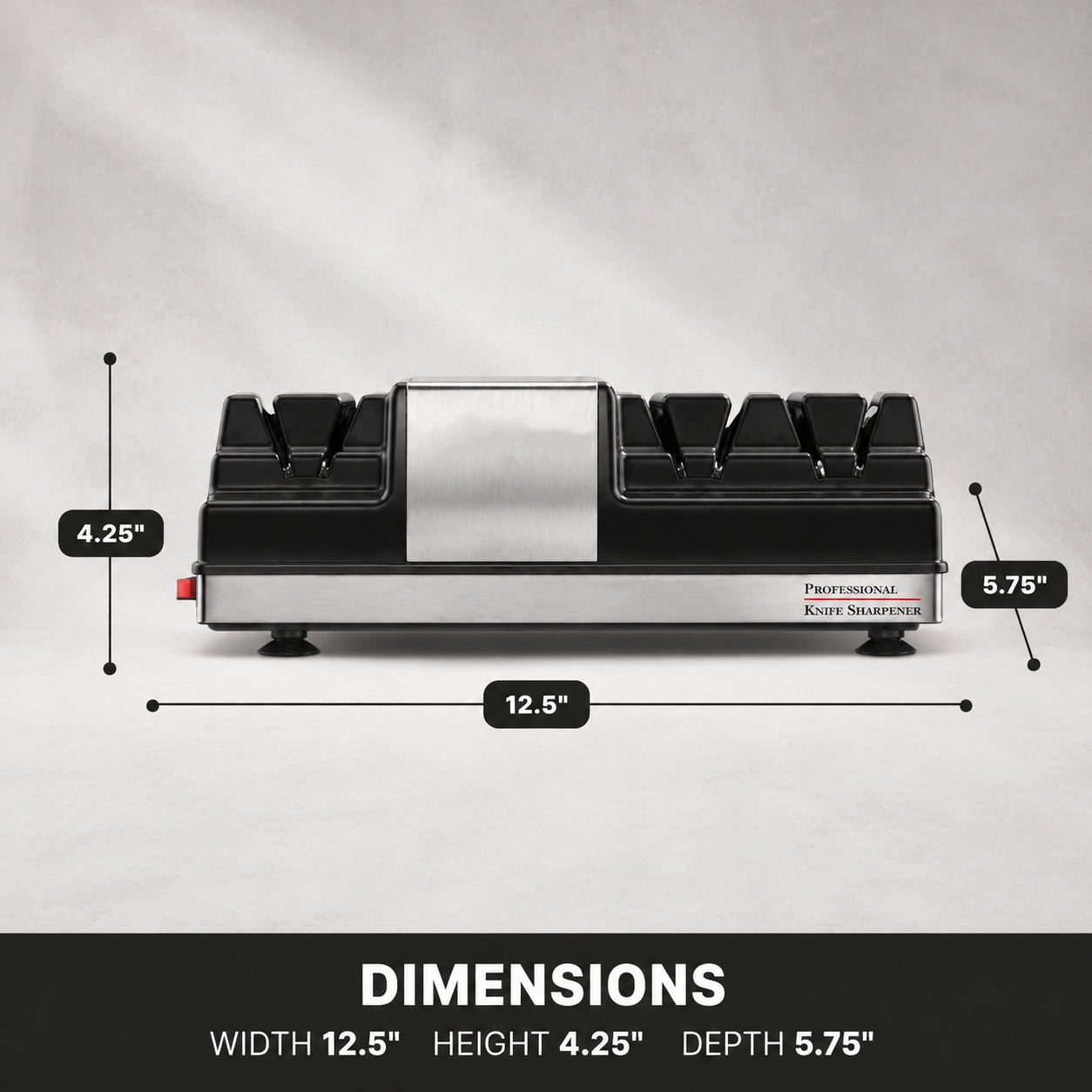 Commercial Professional Edge Sharpening System – 3-Station with Dual Grinding Wheels & Polishing Wheel