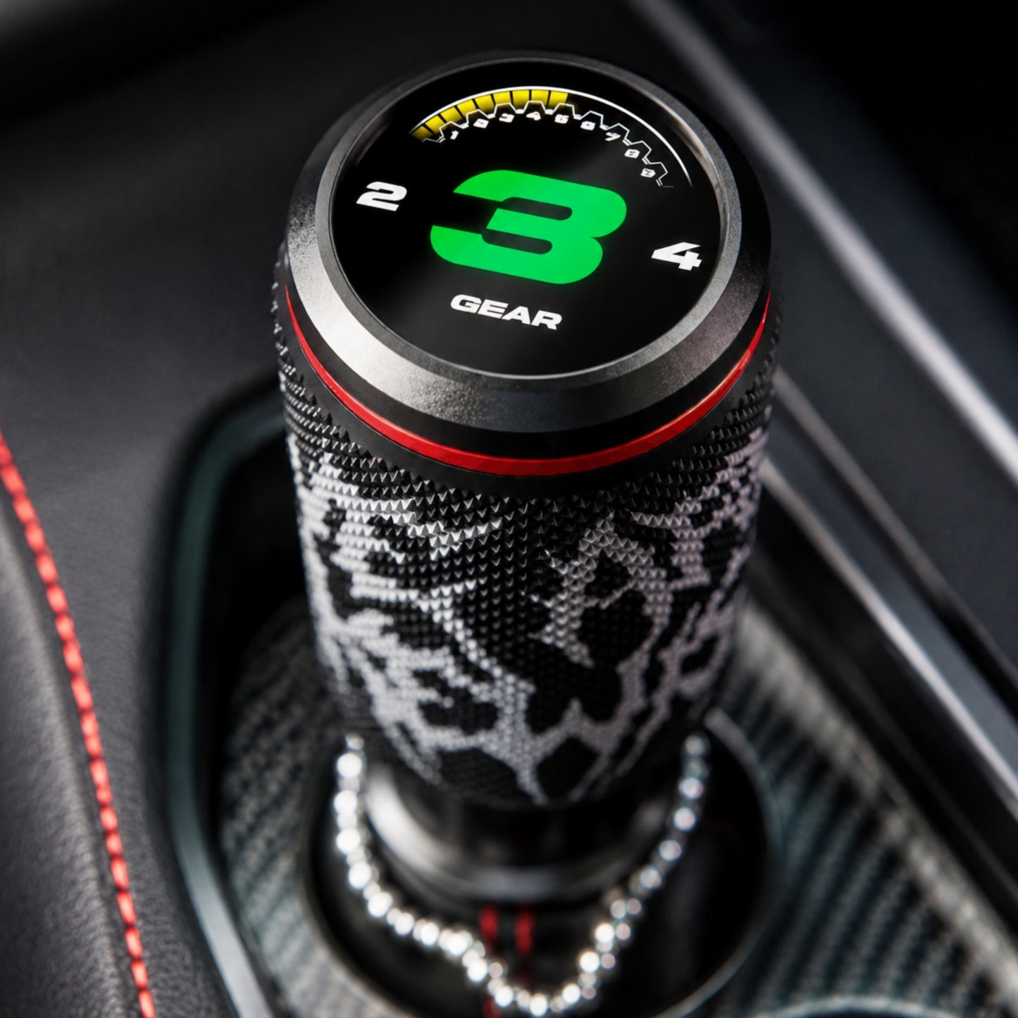 OLED Digital Shift Knob with Virtual Tachometer – High‑Tech Manual Gear Knob