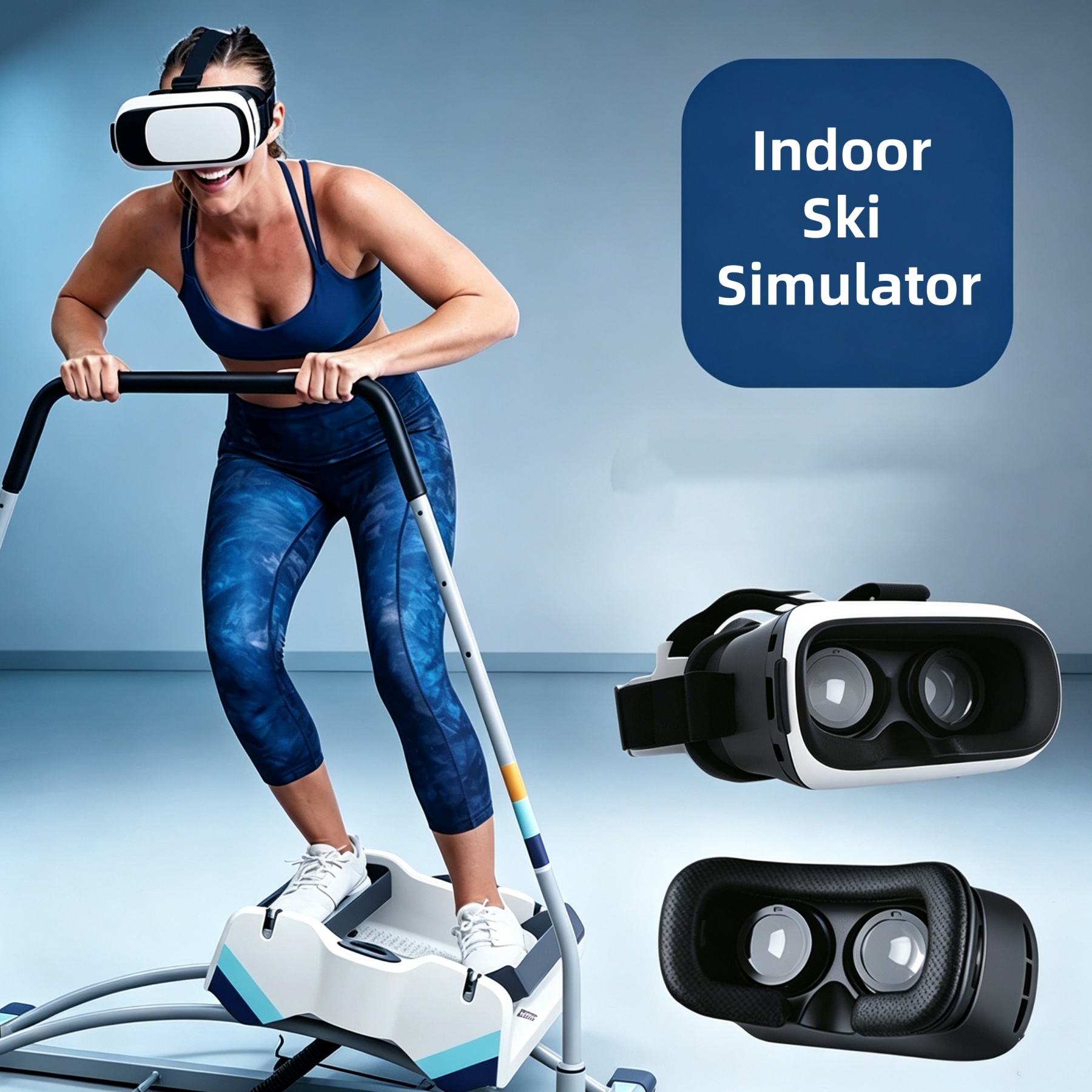 Ski Simulator Workout Machine – Full‑Body Low‑Impact Ski Trainer with VR