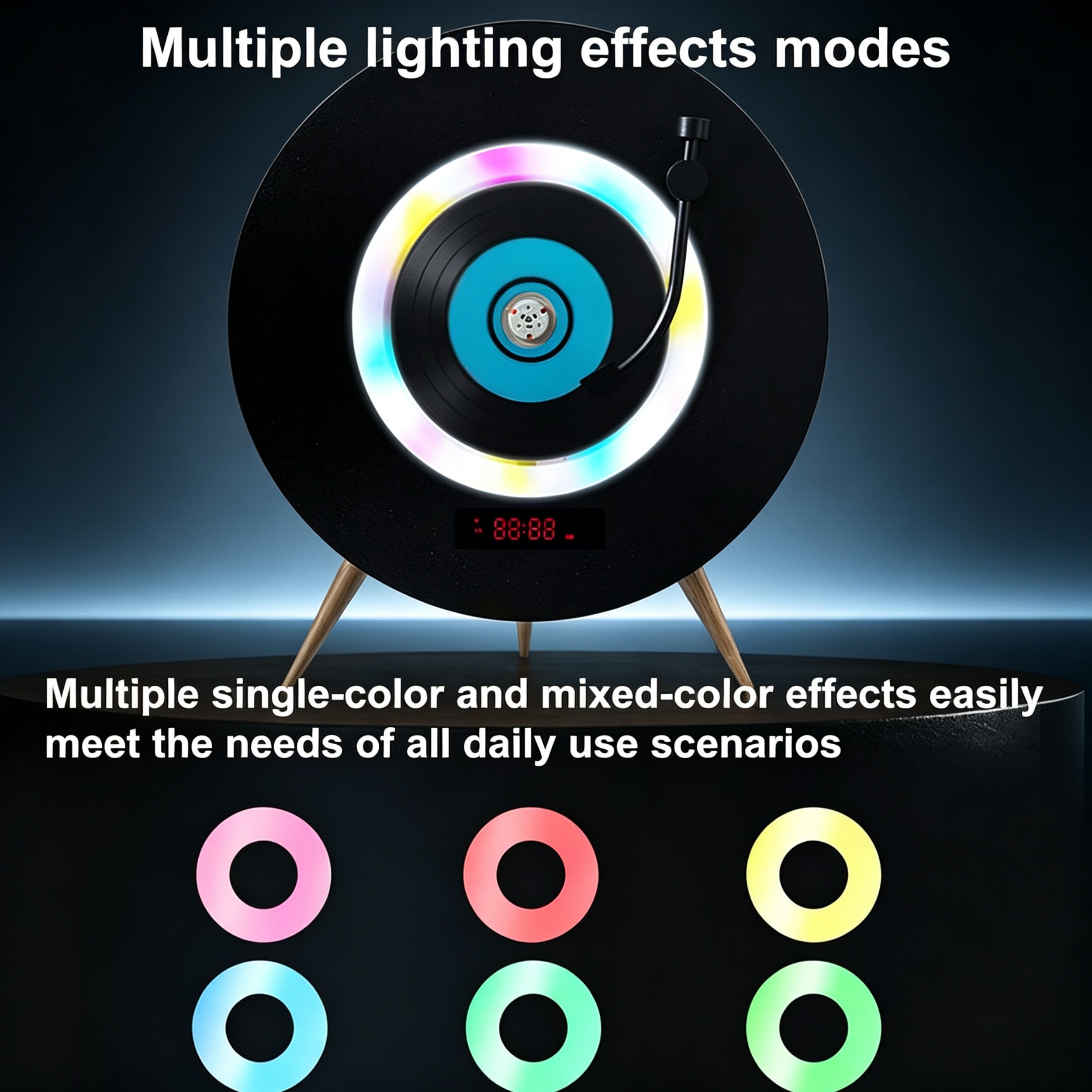 Illuminated CD Player – Vertical Design with Remote Control & Multiple Lighting Modes