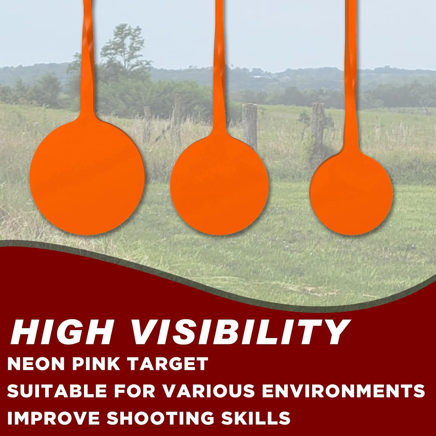 AR500 1/4" Spinner Targets – 1"–3.5", Neon Orange, Durable