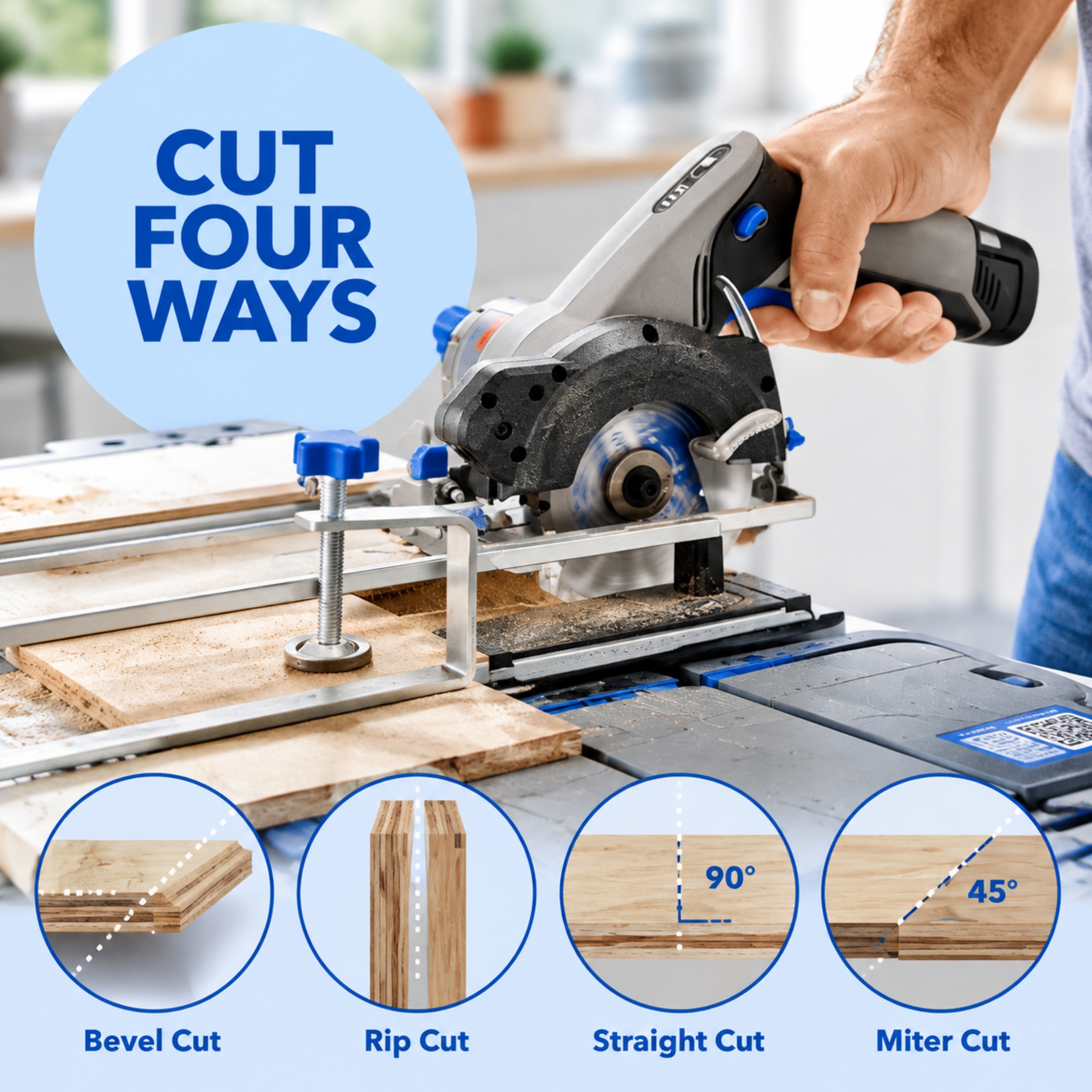 Portable Cutting Workstation – 4-in-1 Saw Station with 12V Brushless Circular Saw
