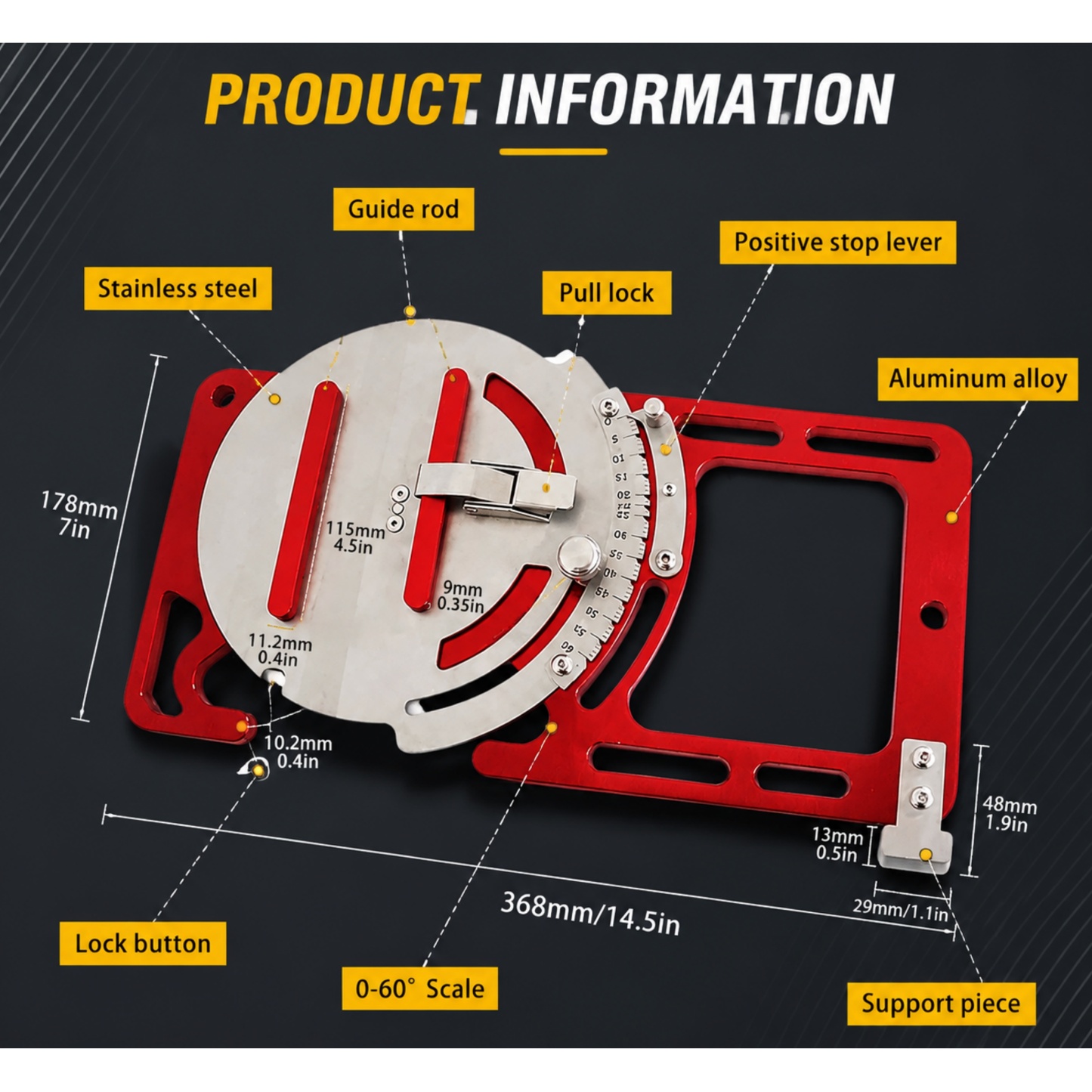 0‑60° Adjustable Guide Rail Clamps – Aluminum Alloy Track Square Edge Guide for Circular Saws