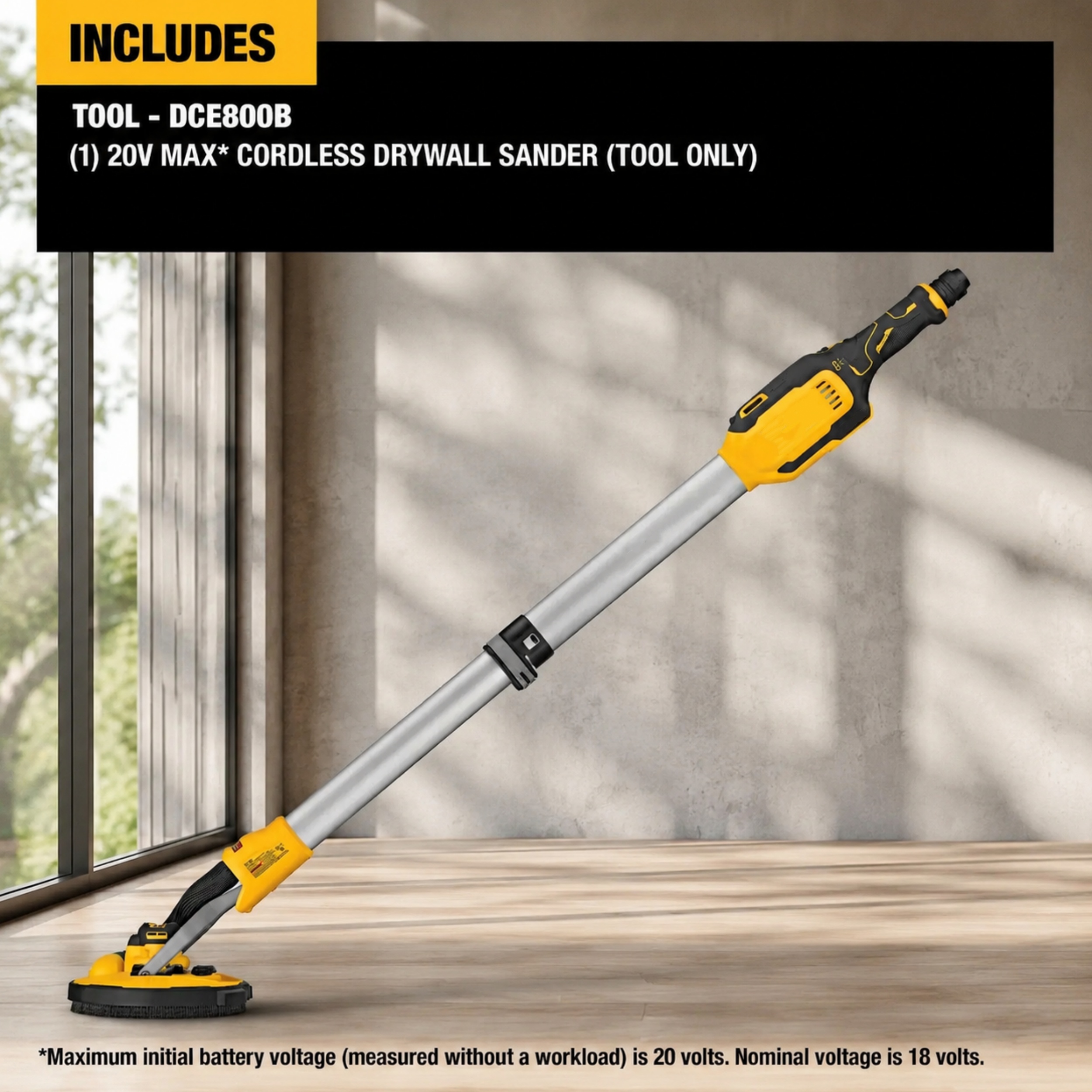 Cordless Drywall Sander – Brushless Motor, 9" Pad, Tool Only