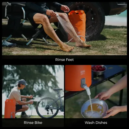 Electric Outdoor Shower Bag System for Camping and Hiking