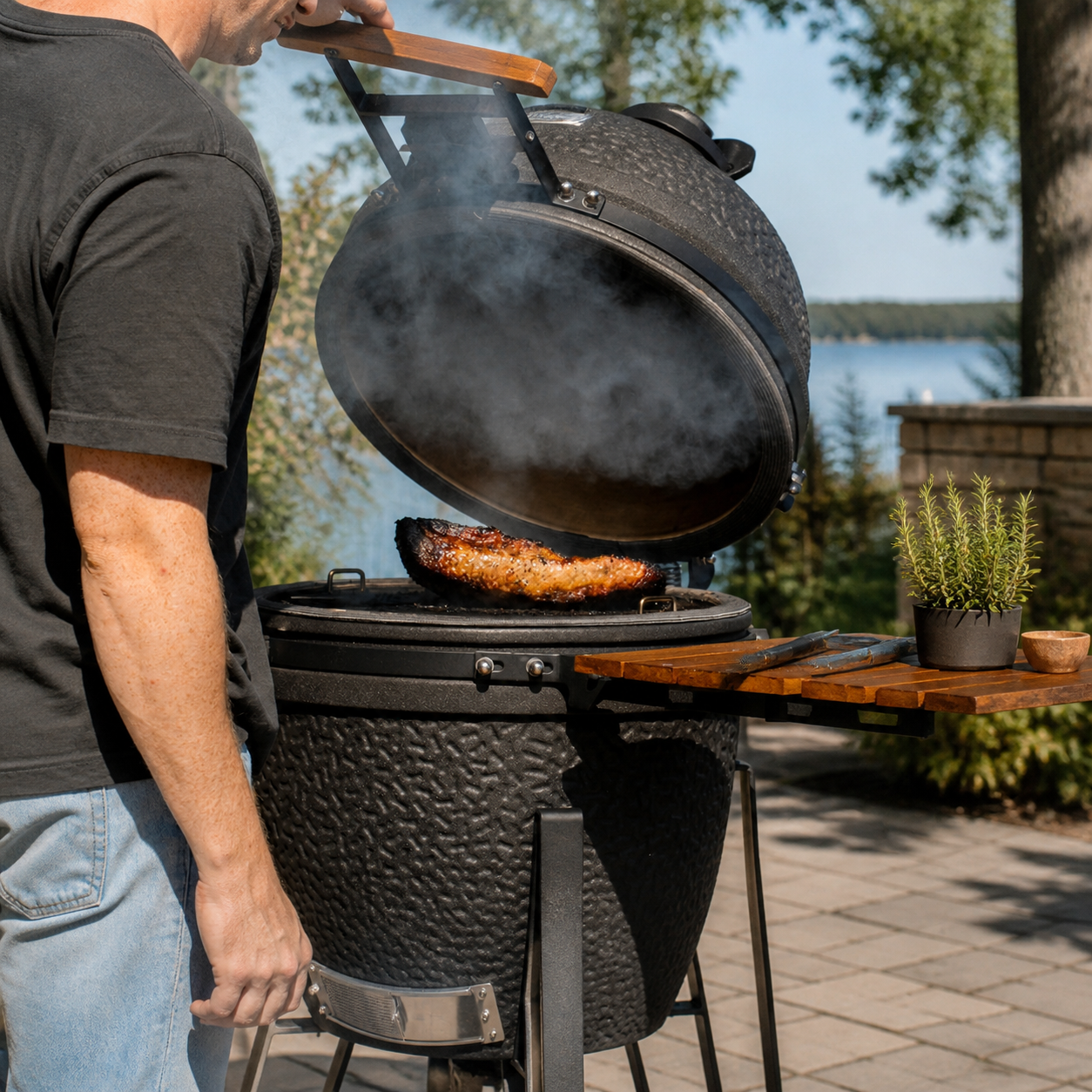 🔥 23-Inch Ceramic Charcoal Grill