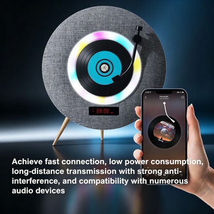 Illuminated CD Player – Vertical Design with Remote Control & Multiple Lighting Modes