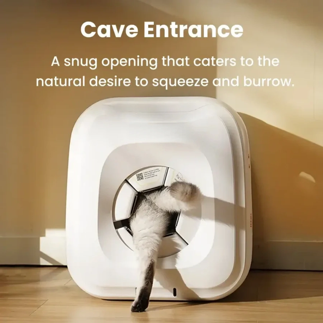 Self-Cleaning Grooming House for Cats – 360° Brushing, Adjustable Entrance