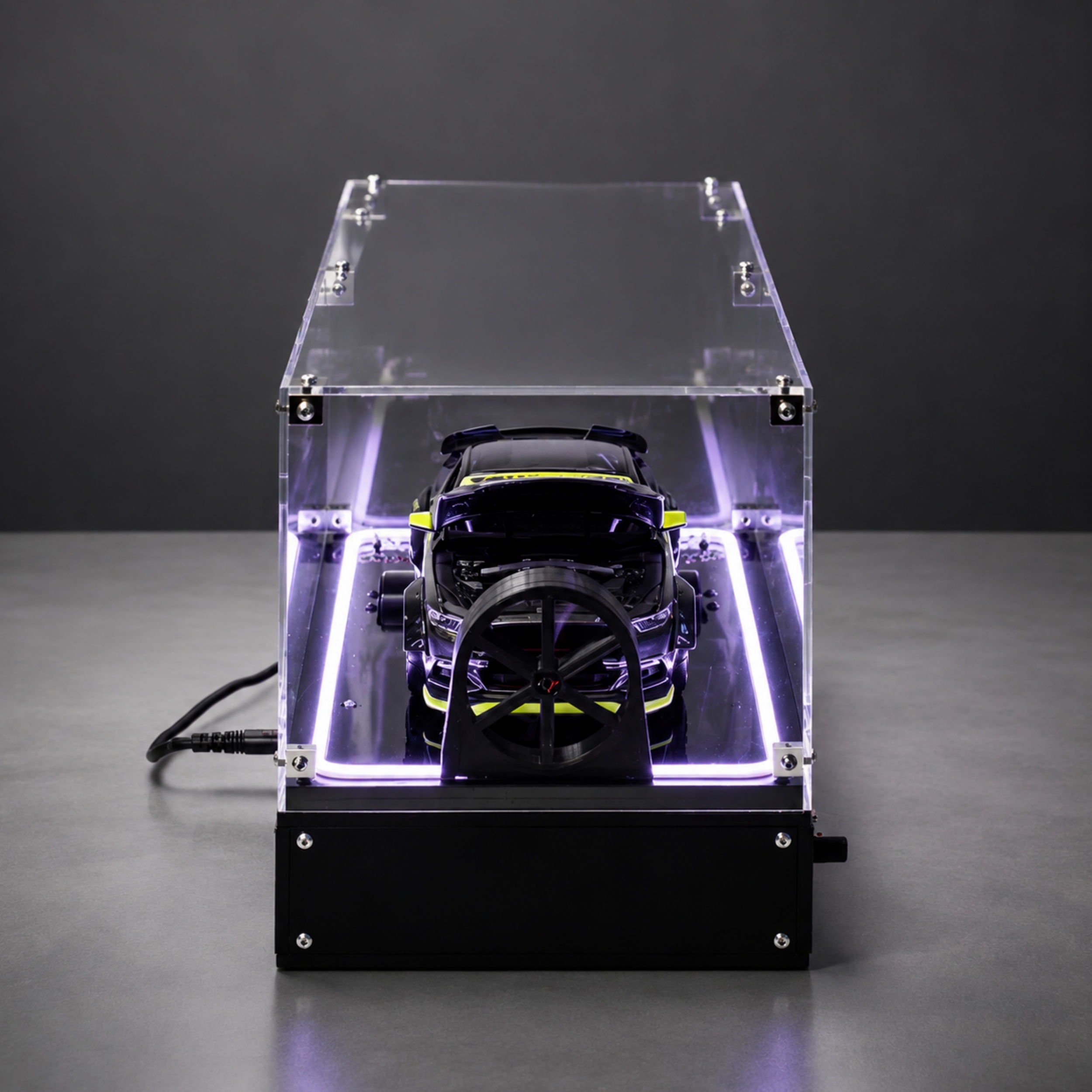 1:18 Scale Car Dynamometer – Interactive Display with Smoke Effect & RGB Control