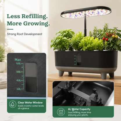 Smart Indoor Hydroponic System – 6L Tank, 3 Grow Modes, LED Grow Light & Starter Kit