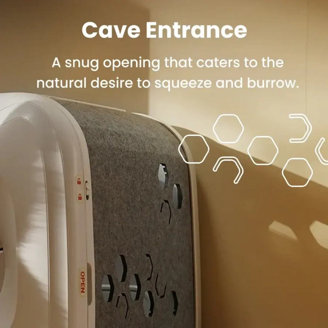 Self-Cleaning Grooming House for Cats – 360° Brushing, Adjustable Entrance