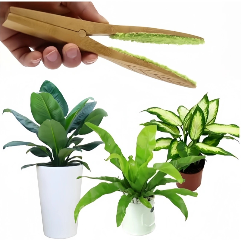 Leaf-Shaped Plant Cleaning Tongs – Dual-Side Dust Remover for Indoor & Outdoor Plants