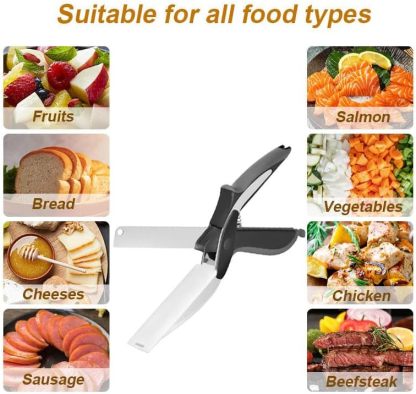 2 in 1 Kitchen Scissors for Food, Separable Stainless Steel Barbecue Steak Cutting Shears, Detachable Multi Function Kitchen Cutter for Vegetable Fruit & Meat