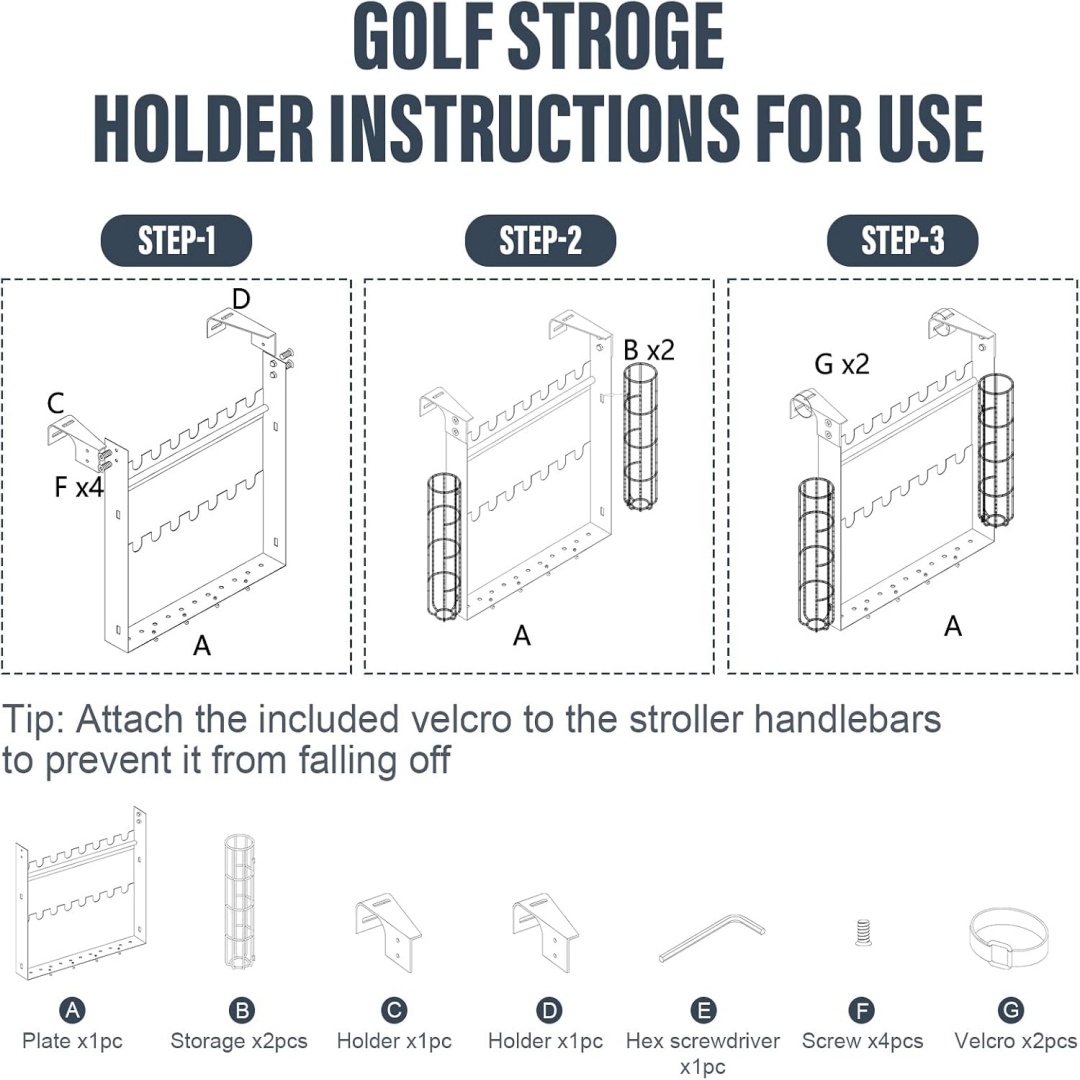 Steel Golf Club Holder for Strollers