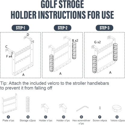 Steel Golf Club Holder for Strollers