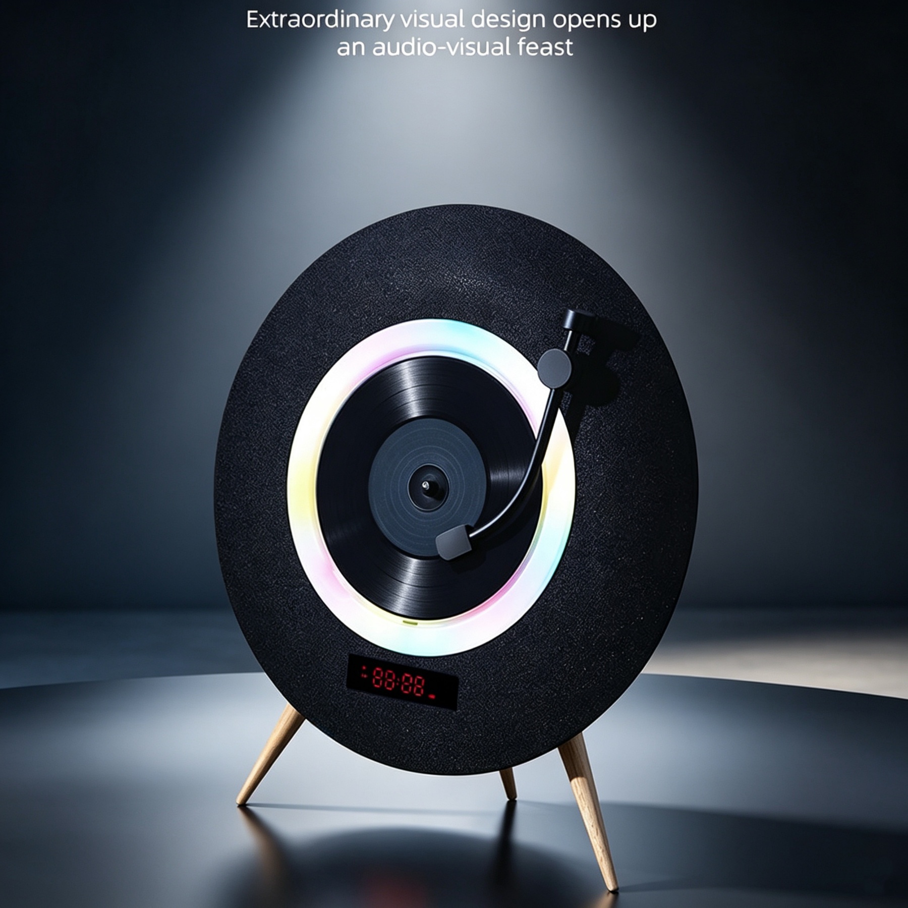 Illuminated CD Player – Vertical Design with Remote Control & Multiple Lighting Modes