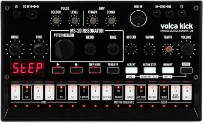 Analog Kick Drum Synthesizer with 16-Step Sequencer and MS-20 Style Engine