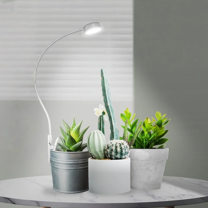 5W LED Grow Light – Full Spectrum 4000K, 4-Level Dimming, Auto Timer