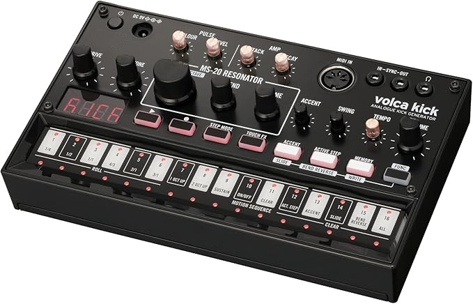 Analog Kick Drum Synthesizer with 16-Step Sequencer and MS-20 Style Engine