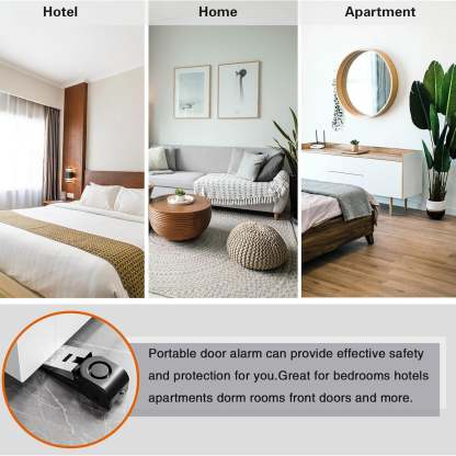 Portable Door Stop Alarm Security Device
