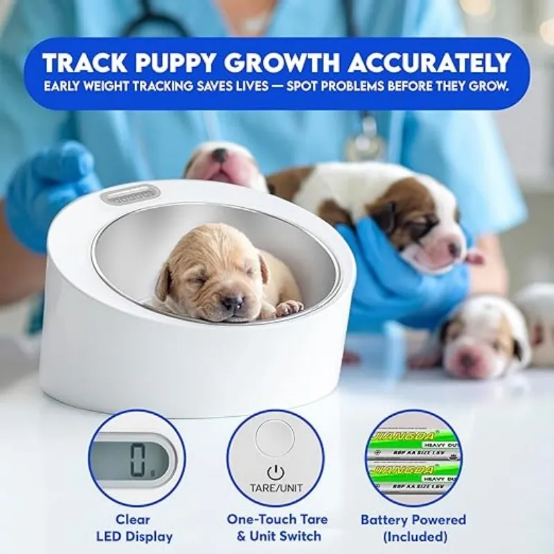 Digital Pet Scale – Removable Stainless Steel Bowl, Gram-Precise