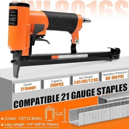 Pneumatic Upholstery Stapler – 21 Gauge