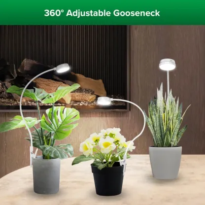 5W LED Grow Light – Full Spectrum 4000K, 4-Level Dimming, Auto Timer