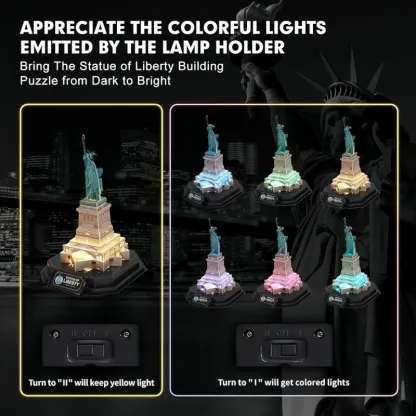 3D Puzzle LED Statue of Liberty – Colorful Lights, Educational Building Kit