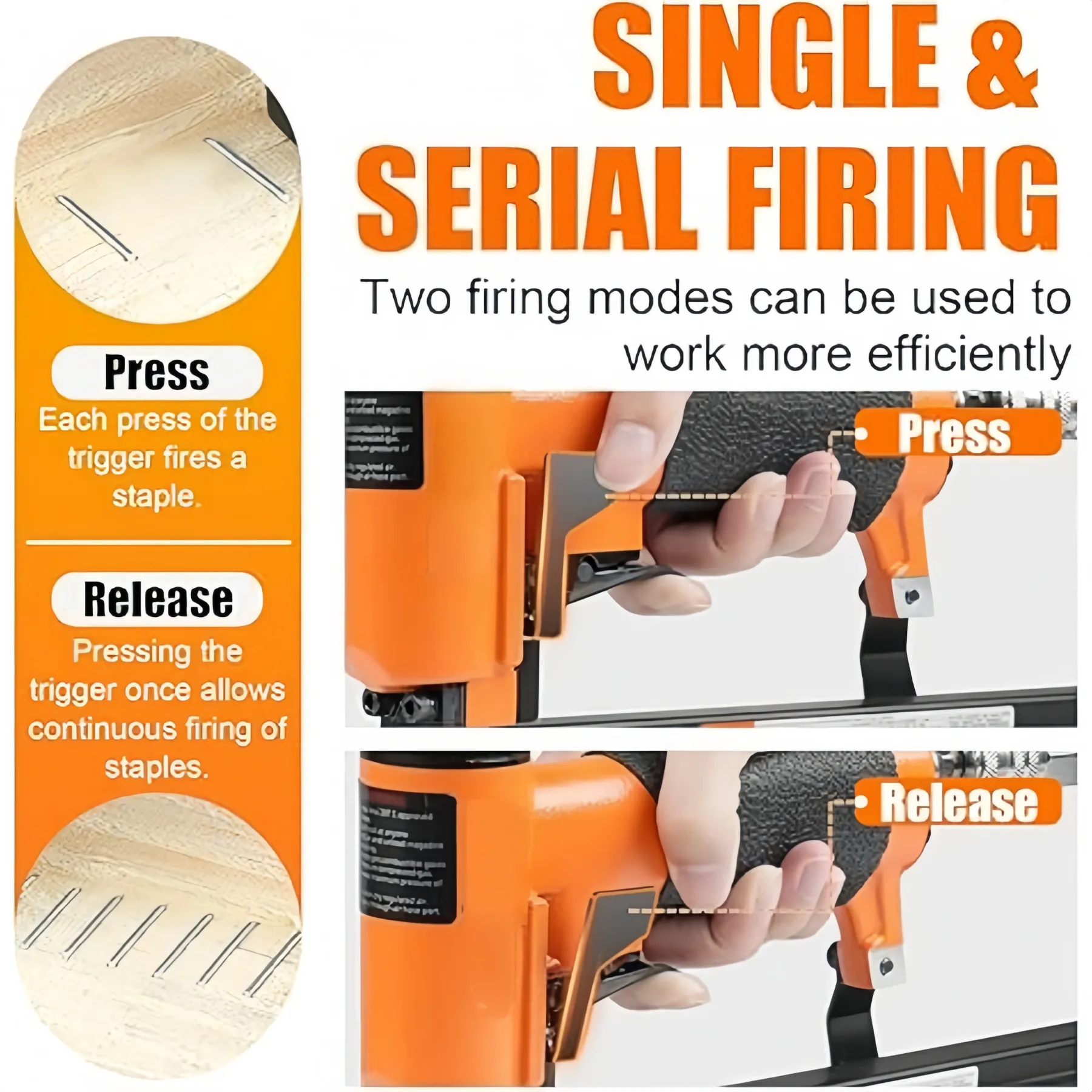 Pneumatic Upholstery Stapler – 21 Gauge