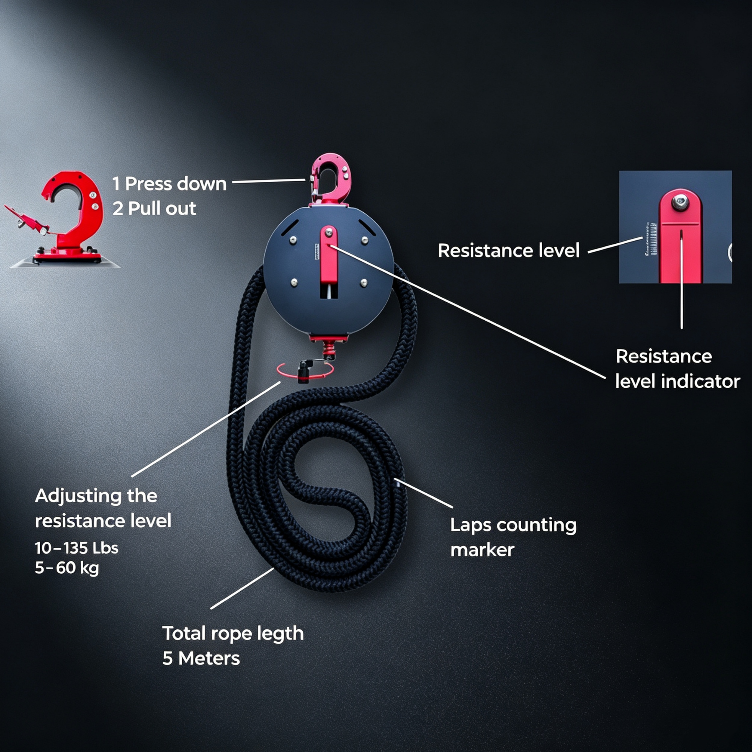 Heavy-Duty Resistance Rope – Portable Friction‑Based Training System