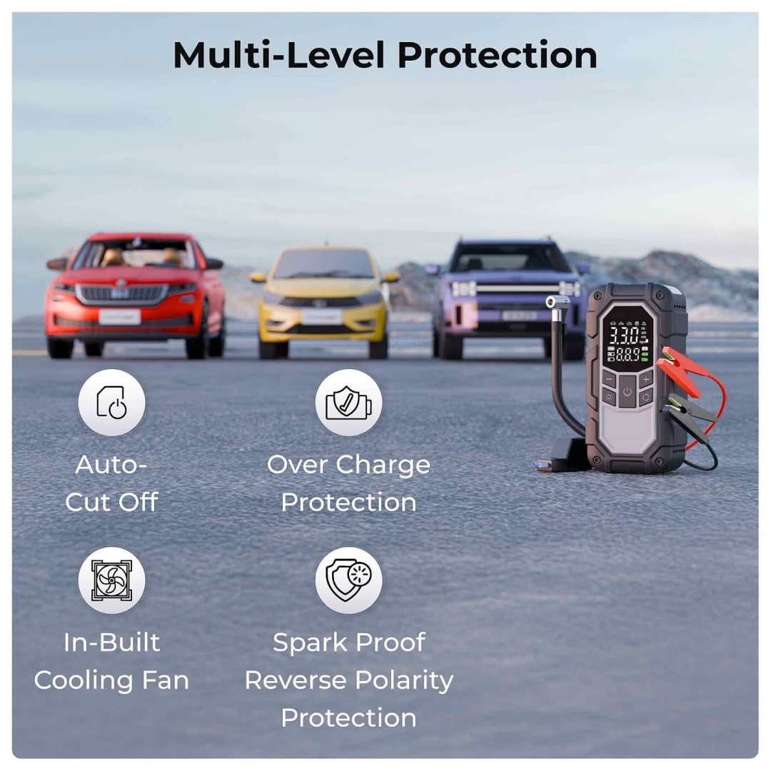 4-in-1 Car Jump Starter with Portable Tire Inflator