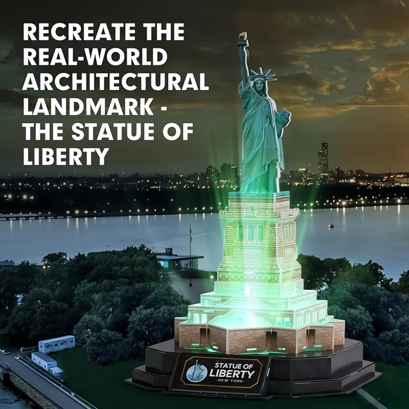 3D Puzzle LED Statue of Liberty – Colorful Lights, Educational Building Kit