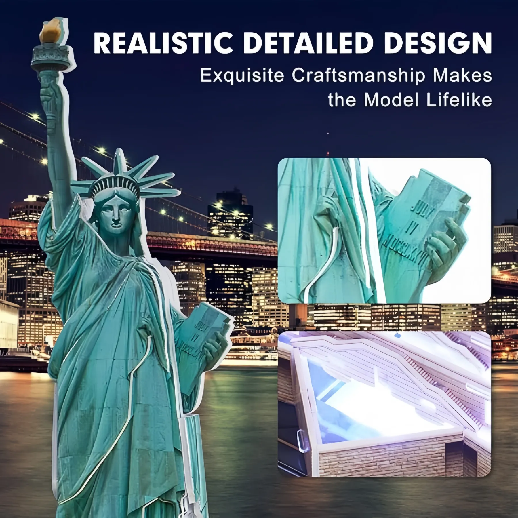 3D Puzzle LED Statue of Liberty – Colorful Lights, Educational Building Kit