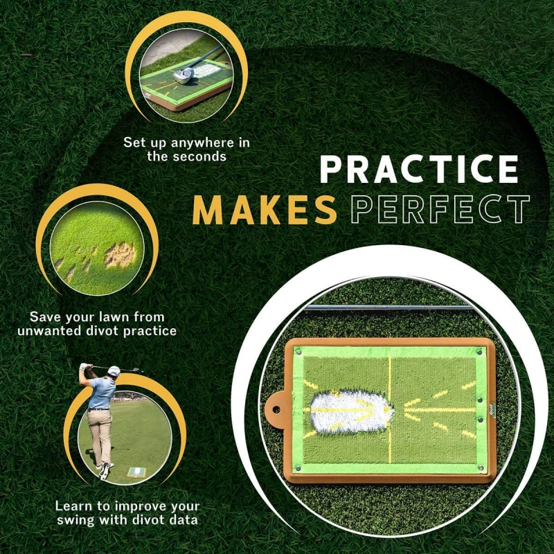  Golf Training Mat – Instant Swing Feedback, Foldable Practice Mat