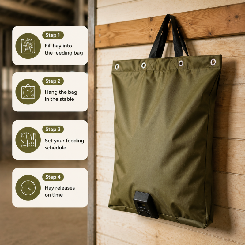 Automatic Timed Hay Feeder Bag