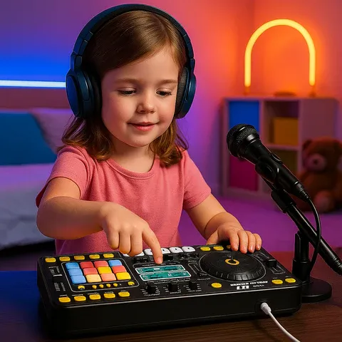 Kids Interactive DJ Mixer Music Toy with Microphone and Sound Effects