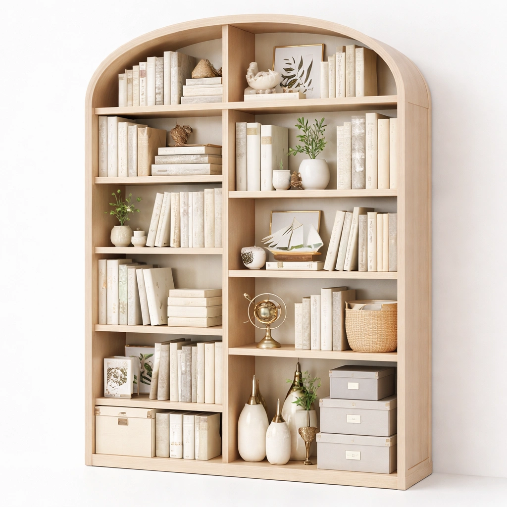 Buecherregal Holz Natur Offenes Design-CasaSelvia