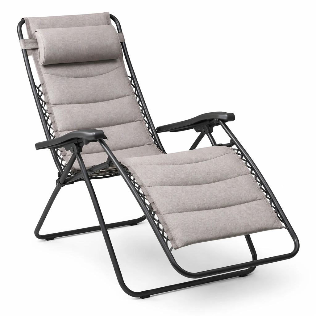 Relaxliege Outdoor Grau Klappbar-CasaSelvia
