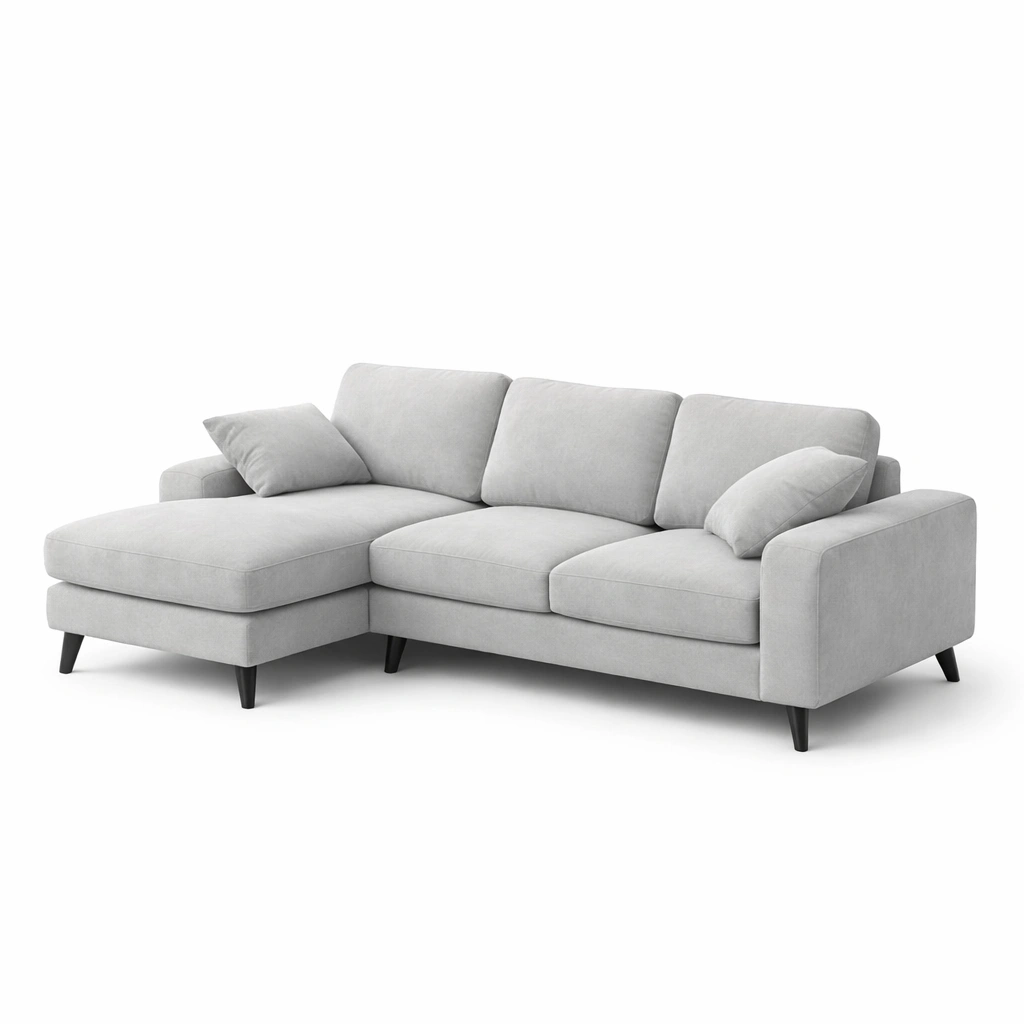 Ecksofa L-Form Grau Minimalistisch-CasaSelvia