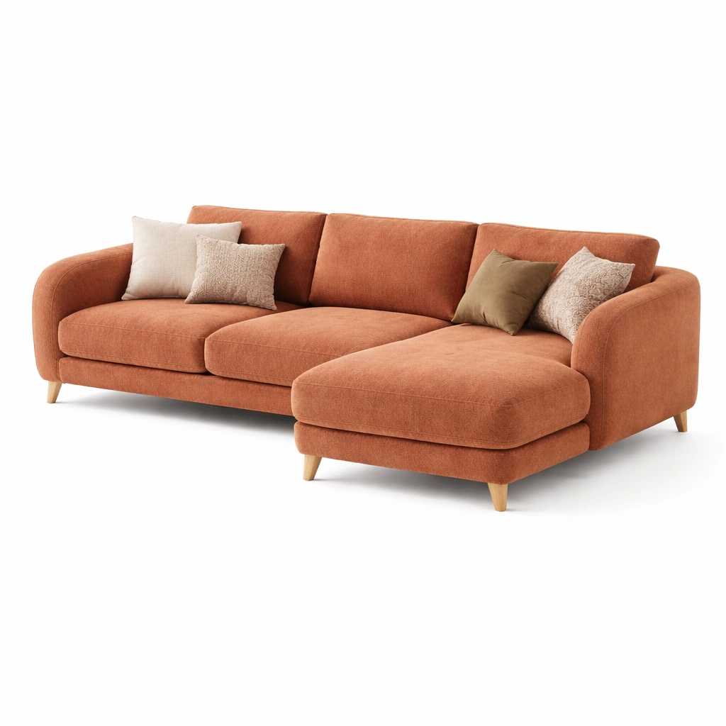 Ecksofa L-Form Orange Modern-CasaSelvia
