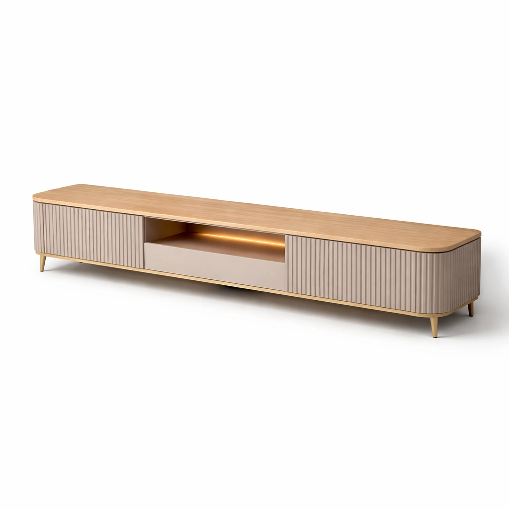 TV Lowboard Holz Natur Design Modern- SelviaInterior