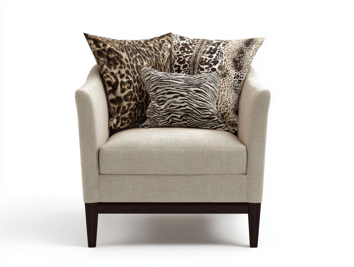 Poltrona in tessuto beige 80x78x90 cm per soggiorno - design moderno con struttura in legno-Kacoracasa