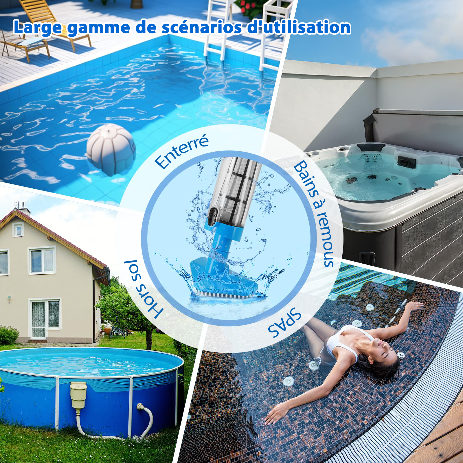 PoolNexa-PN30 | Aspirateur de piscine sans fil rechargeable 3 en 1