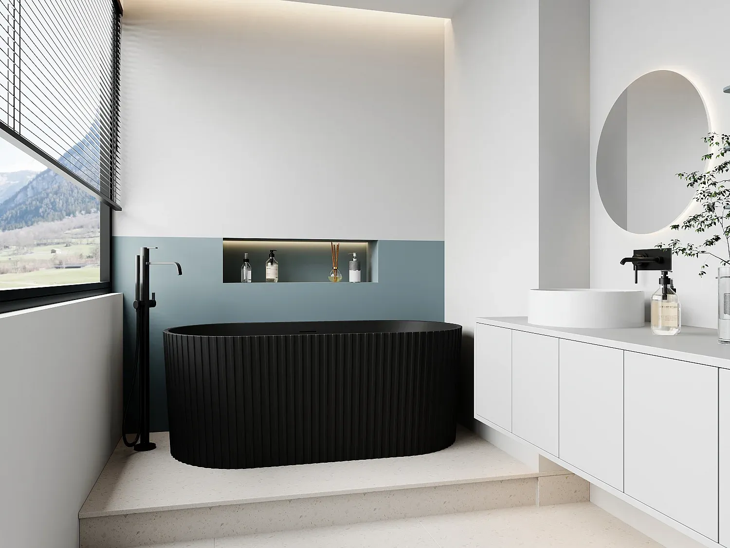 Badezimmer,Bereich Badewanne,Freistehende Badewanne-LIVIVORAE