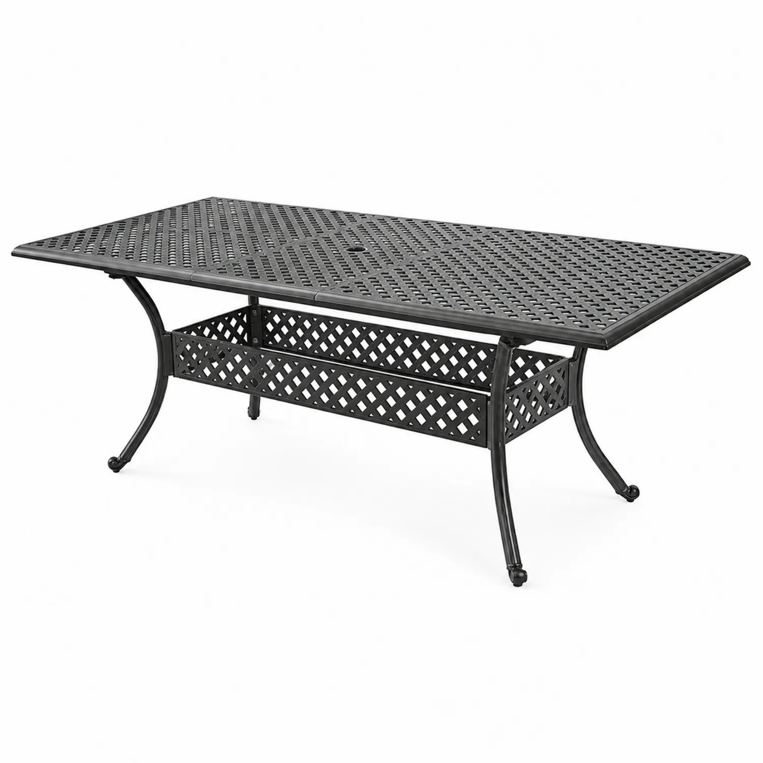 Stół ogrodowy metalowy czarny 150cm-Omnivaroque