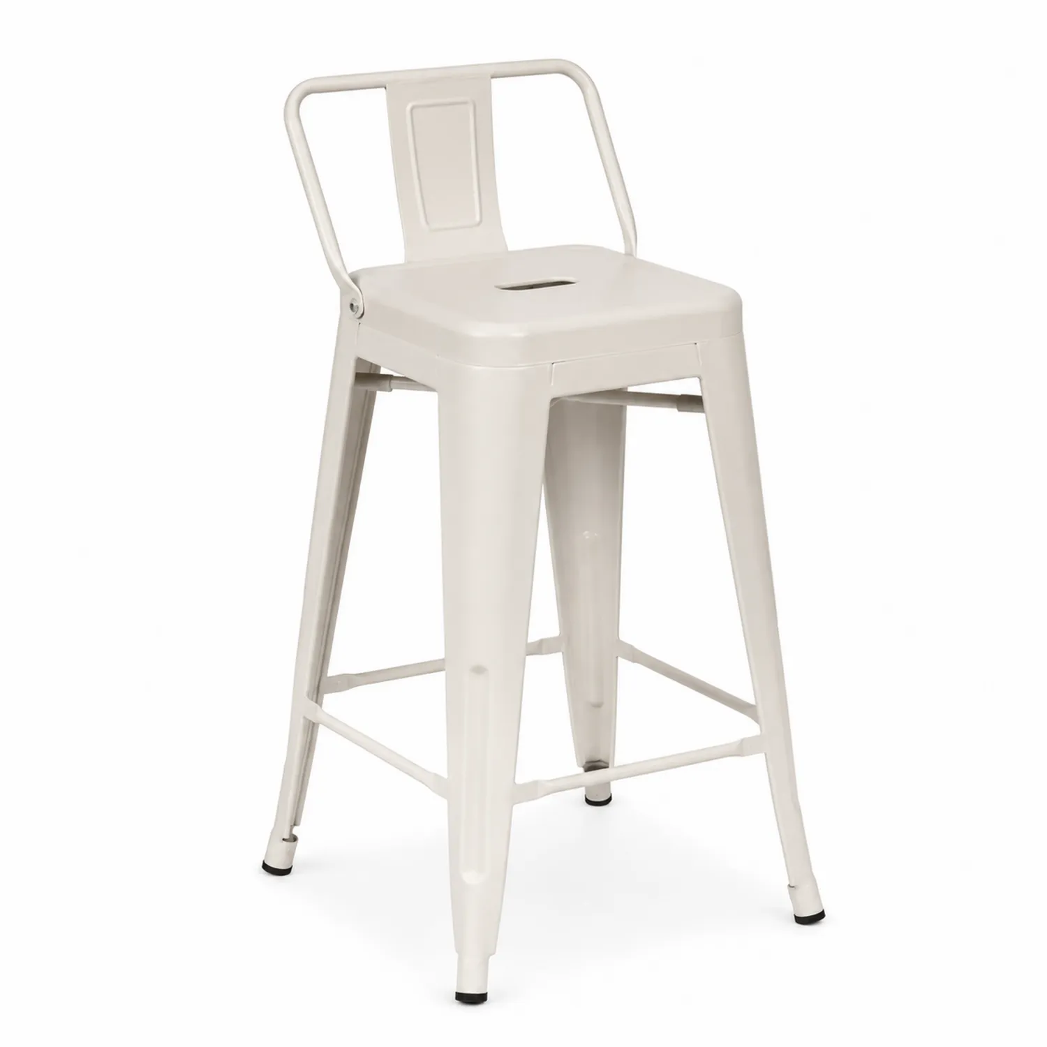 Stołek barowy metalowy beżowy 76 cm-Omnivaroque