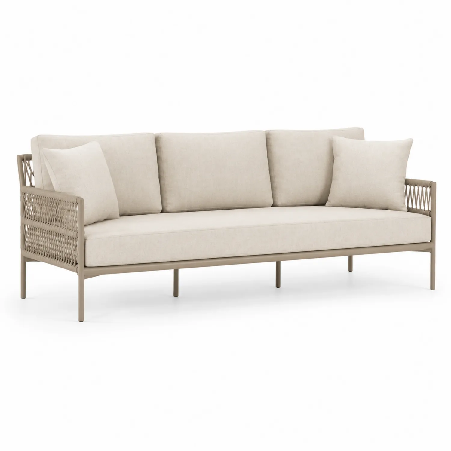 Sofa aluminiowa z poduszkami z tkaniny-Omnivaroque